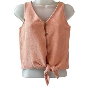 Madewell TeXTURE & THREAD Tie Front Textured Tank Top Size Small